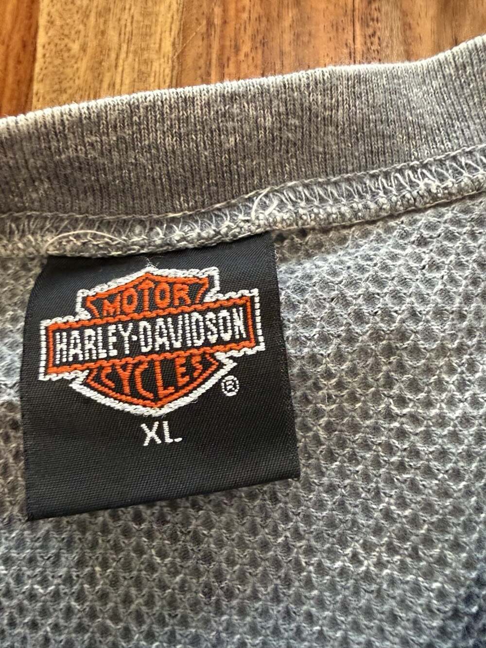 Vintage Harley-Davidson Thermal Henley Shirt XL - Picture 5 of 8